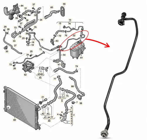 MANGUEIRA RADIADOR AUDI A4 A5 2.0 16V TFSI 2016 A 2023