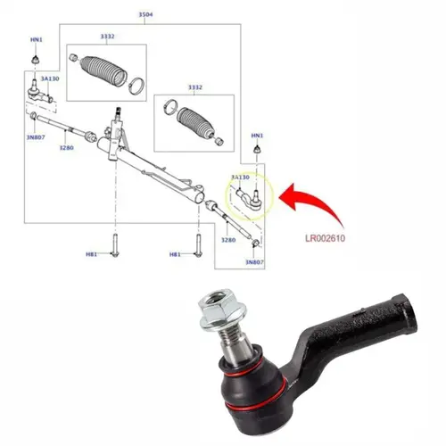 TERMINAL DIRECAO LE LAND ROVER/VOLVO 3.0/3.2 6CC 24V/2.2 16V 2006 A 2014 LR002610/SKU573