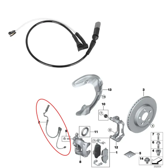 SENSOR DESGASTE PASTILHA FREIO DIANTEIRO BWW/MINI 34356865613/SKU2514