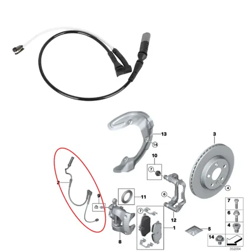 SENSOR DESGASTE PASTILHA FREIO DIANTEIRO BWW/MINI 34356865613/SKU2514