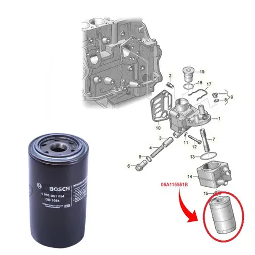 FILTRO OLEO AUDI/VW A3/A4/TT/BORA/GOLF/JETTA/PASSAT/NEWBEETLE 1.8 20V/ 2.0 8V 1999 A 2016