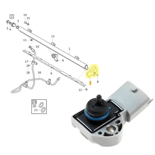 SENSOR DE PRESSÃO DE COMBUSTÍVEL DA FLAUTA LAND ROVER VOLVO 2003 A 2015
