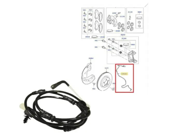 SENSOR DESGASTE PASTILHA DIANTEIRA LAND ROVER DISCOVERY 3 DISCOVERY 4 2.7 3.0 4.0 4.4 5.0 2004 A 2018
