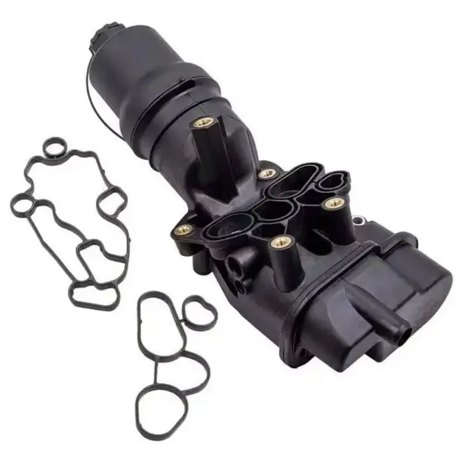 SUPORTE FILTRO OLEO C/ TROCADOR OLEO MOTOR AUDI/VW 2.0 16V FSI 2006 A 2011 06D115397G/SKU3