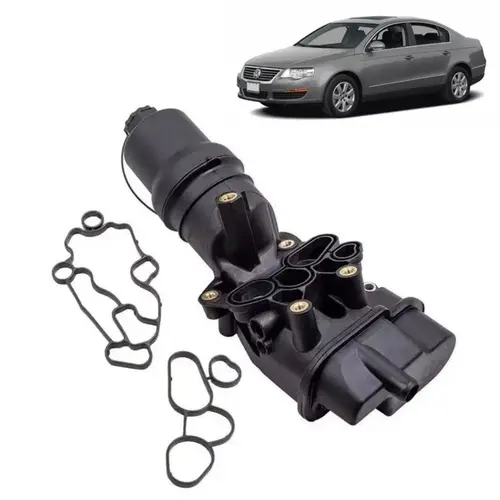 SUPORTE FILTRO OLEO C/ TROCADOR OLEO MOTOR AUDI/VW 2.0 16V FSI 2006 A 2011 06D115397G/SKU3