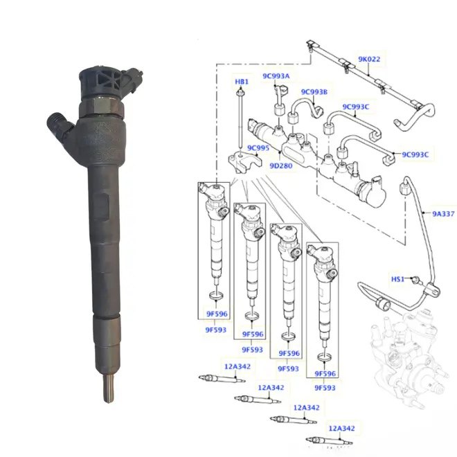 BICO INJETOR LAND ROVER/JAGUAR 2.0 16V TD4/SD4 2016 A 2022 LR073710/SKU3541