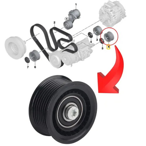 ROL GUIA CORREIA POLY V BMW X6 3.0 24V N54 2007 A 2012 70MM 11287559889/SKU3801