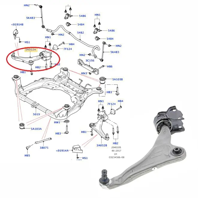 BANDEJA DIANT L/ DIR LAND ROVER 2.0 16V SI4/2.0 16V SD4/TD4/2.2 16V SD4 2011 A 2019 LR0244