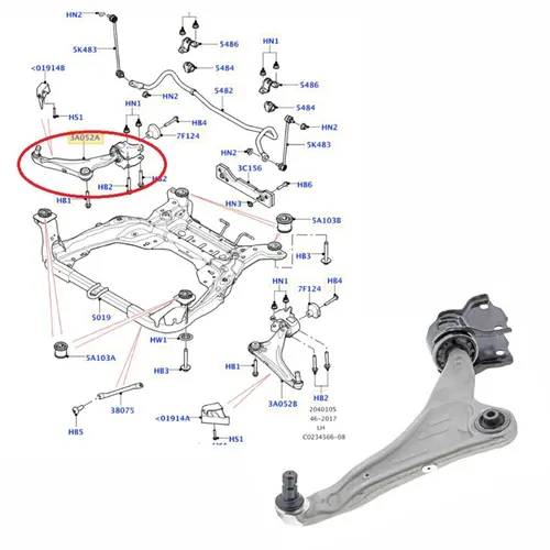 BANDEJA DIANT L/ DIR LAND ROVER 2.0 16V SI4/2.0 16V SD4/TD4/2.2 16V SD4 2011 A 2019 LR0244