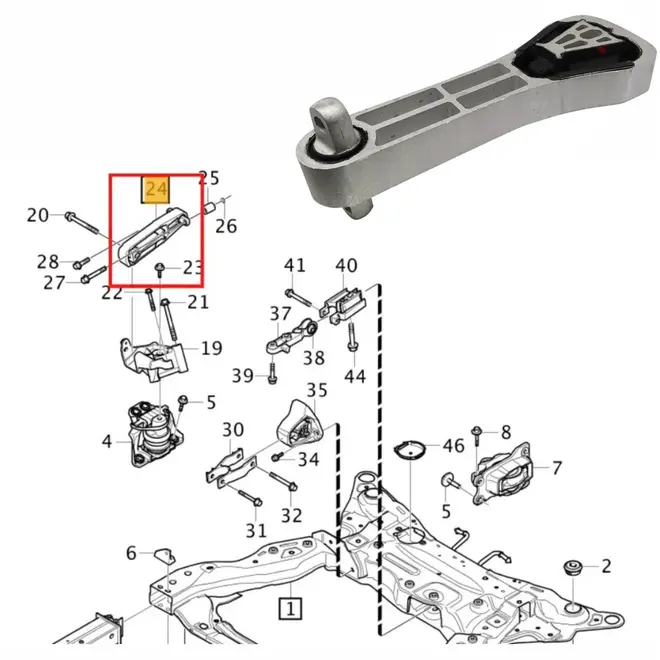 COXIM SUPERIOR DIREITO DO MOTOR VOLVO S60 S90 XC60 XC90 2014 A 2023
