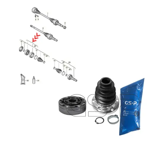 JUNTA DESLIZANTE CAMBIO 28D AUDI/VW Q7/AMAROK/TOUAREG 2.0 16V TDI/3.6 24V FSI/4.2 40V 2004