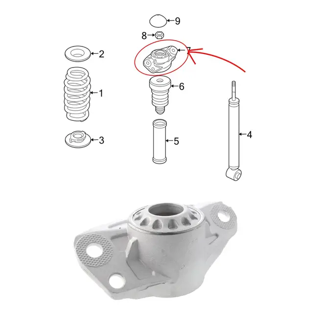 COXIM AMORTECEDOR TRAS AUDI/VW1.6 8V/2.0 8V/2.0 16V TFSI/2.5 20V FSI/TFSI/3.6 24V FSI 2005