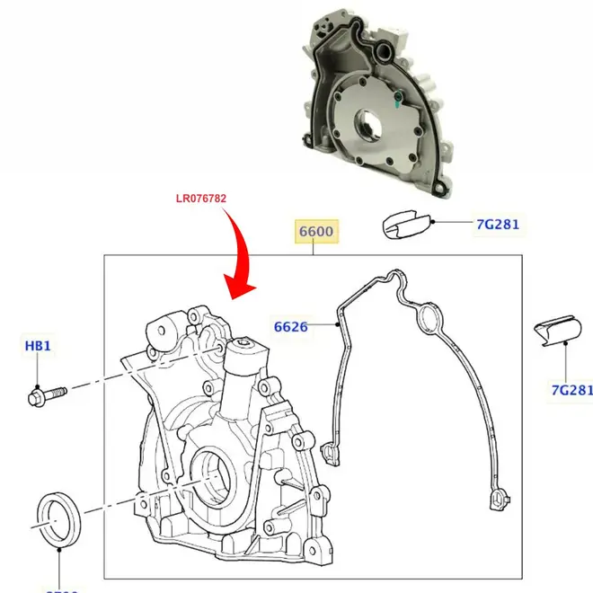 BOMBA OLEO LAND ROVER 2.7/3.0 TDV6 2005 A 2014 LR076782/SKU709