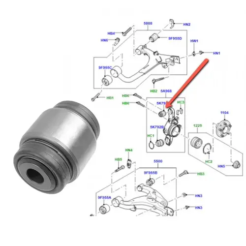 BUCHA MAN EIXO TRAS SUP LAND ROVER DISCOVERY 3/4/ RR S 4.0/4.2/4.4/5.0/2.7/3.0 24V/3.6 32V