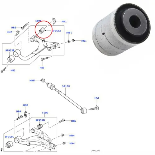 BUCHA BANDEJA TRA SUP PEQ LAND ROVER DISCOVERY 3/4/RR S 4.0/4.2/4.4/5.0/2.7/3.0/3.6  2005