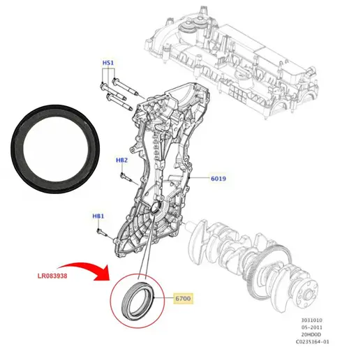 RET VIR DIAN LAND ROVER/JAGUAR/VOLVO 1.8/2.0 16V 1997 A 2018 30711875/SKU3409