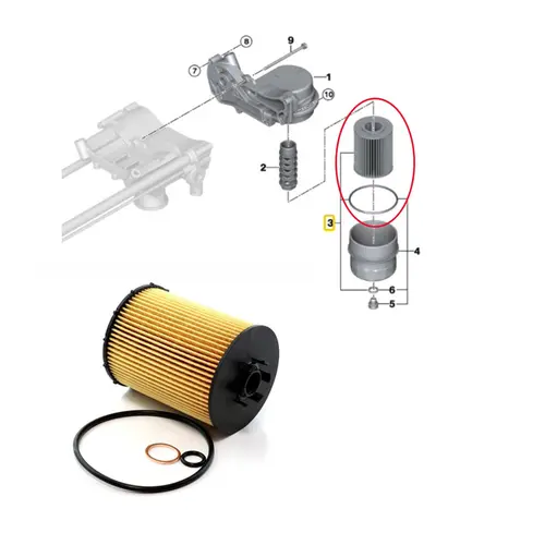FILTRO OLEO BMW 540I/550I/760I/X5 4.0/4.8 32V V8/6.0 48V V12 2007 A 2010 11427542022/SKU33