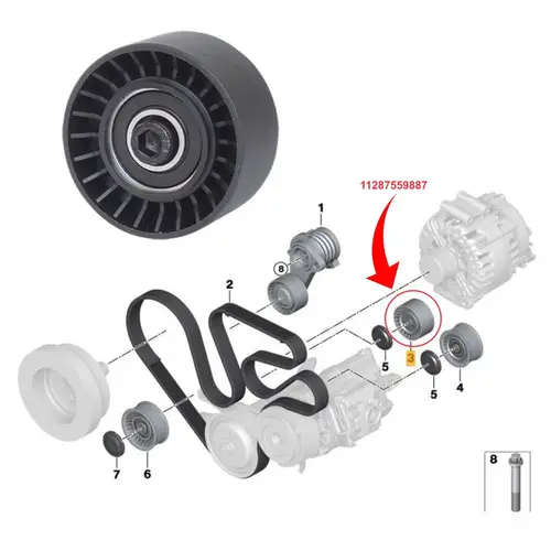 ROL GUIA COR ALT BMW X6 35I 3.0 24V N54/N55 2008 A 2014 11287559887/SKU815