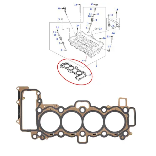 JUNTA CABECOTE LAND ROVER/JAGUAR 2.0 16V SI4 2018 A 2023 LR091486/SKU3335