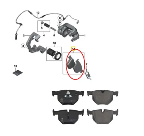 JOGO PASTILHA FREIO TRASEIRO BMW 525I 530I 2.5 3.0 24V 2001 A 2010