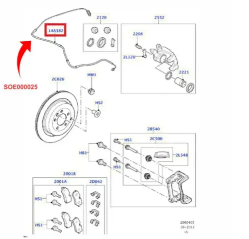 SENSOR DESGASTE PASTILHA TRASEIRO LAND ROVER DISCOVERY 3 4 RANGE ROVER SPORT 2.7 3.0 3.6 4.0 4.4 5.0 2005 A 2016