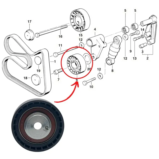 ROLAMENTO POLIA TENSOR/GUIA BMW 1993 A 2012 1.6/1.8/1.9 16V/2.0/2.2/2.5/2.8/3.0/3.2 24V 11