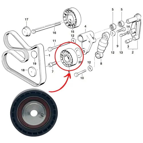 ROLAMENTO POLIA TENSOR/GUIA BMW 1993 A 2012 1.6/1.8/1.9 16V/2.0/2.2/2.5/2.8/3.0/3.2 24V 11