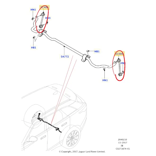 BIELETA TRAS LAND ROVER/JAGUAR VELAR/F-PACE/I-PACE 2.0/3.0/5.0 2017 A 2022 LR090549/SKU319