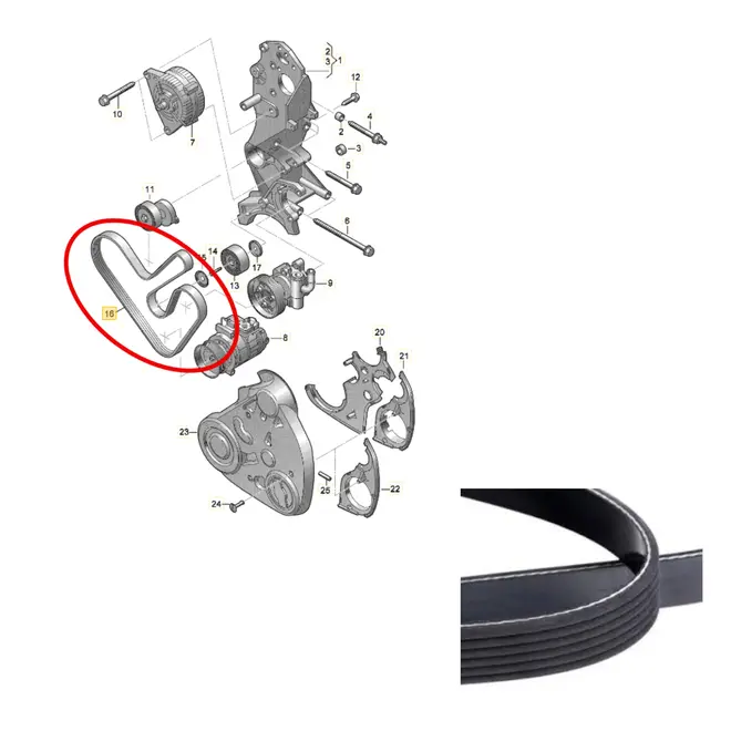 CORREIA POLY V VW AMAROK 2.0 16V TDI DIESEL 2011 A 2022 03L903137AC/SKU3175