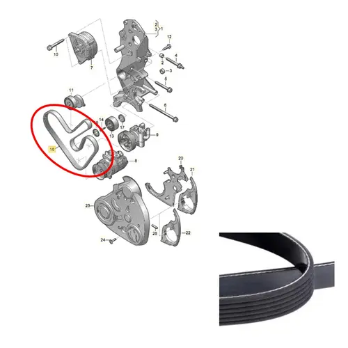 CORREIA POLY V VW AMAROK 2.0 16V TDI DIESEL 2011 A 2022 03L903137AC/SKU3175