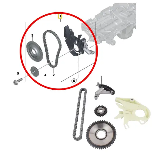 KIT CORRENTE BOMBA OLEO BMW 2.0 16V N20 2012 A 2018 11417605366/SKU3373
