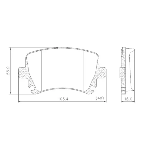 JG PASTILHA FREIO TRAS AUDI/VW AUDI/VW A3/A4/A6/TT/TTRS/TIGUAN/JETTA/EOS/PASSAT/NEW BEETLE