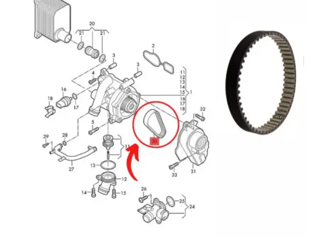 CORREIA DENTADA BOMBA ÁGUA AUDI A3 A4 A5 TT Q3 Q5 VW GOLF JETTA TIGUAN PASSAT FUSCA 2.0 16V 2009 A 2014
