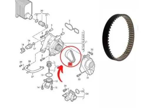 CORREIA DENTADA BOMBA ÁGUA AUDI A3 A4 A5 TT Q3 Q5 VW GOLF JETTA TIGUAN PASSAT FUSCA 2.0 16V 2009 A 2014