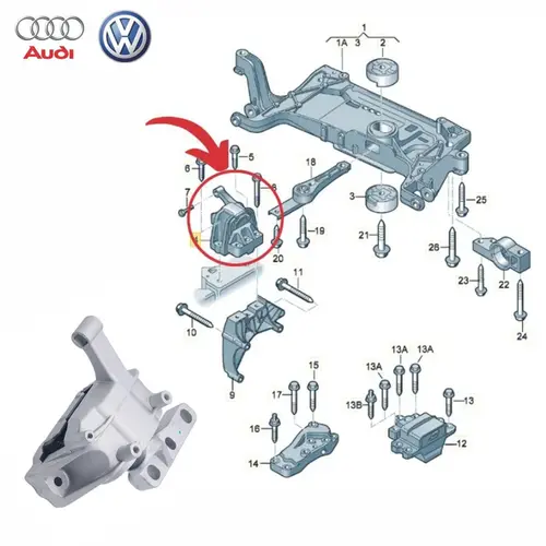 COXIM MOTOR DIREITO AUDI Q3 VOLKSWAGEN TIGUAN 2.0 16V TFSI TSI 2011 A 2017