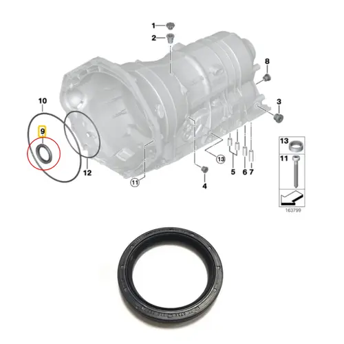 RETENTOR CAMBIO BMW 2.0 16V N46/3.0 24V N52/4.4/4.8 32V V8 N62 2003 A 2012 24317519352/SKU