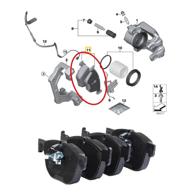 JG PASTILHA DIAN BMW X5/X6 3.0 24V/4.8 32V V8 2004 A 2015 34112413038/SKU3149