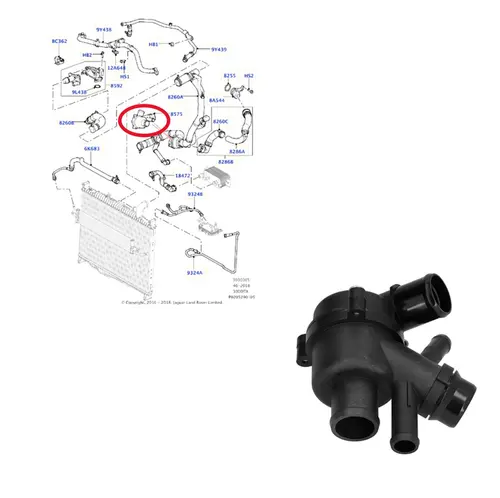 VALVULA TERMOSTATICA LAND ROVER 3.0 24V TDV6 2009 A 2018 LR033675/SKU3265