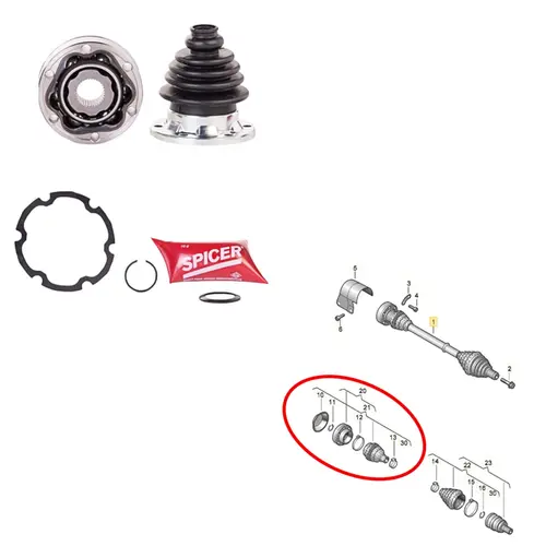 JUNTA DESLIZANTE CAMBIO 33D AUDI/VW A3/GOLF 1.6/2.0 8V/ 1.8 20V 1999 A 2009 1J0498103F/SKU