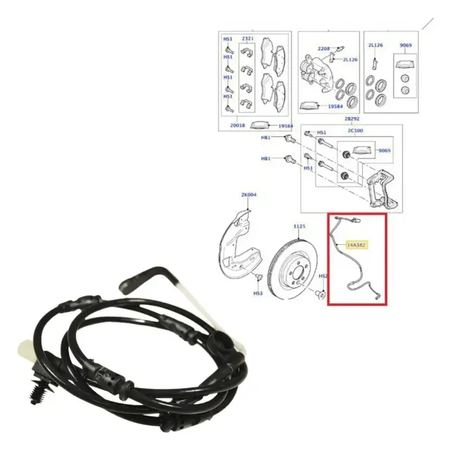 SENSOR DESGASTE PASTILHA DIANTEIRA LAND ROVER DISCOVERY 4 2.7/3.0 24V/4.0/4.4/5.0 32V 2004