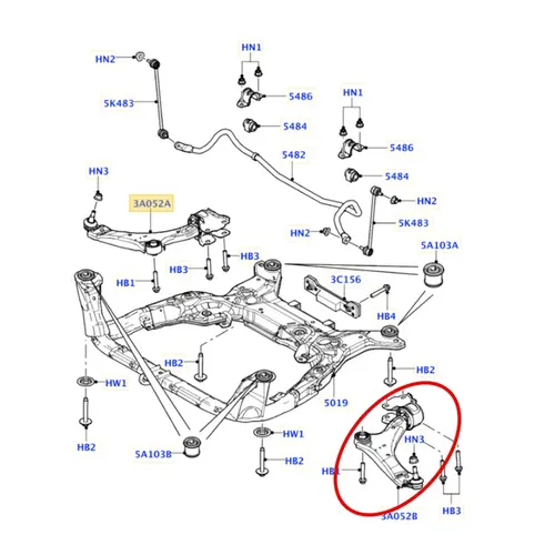 BANDEJA DIAN ESQ C/ PIVO LAND ROVER FREELANDER 2 2.0 16V SI4/2.2 16V SD4/ 3.2 24V I6 2007