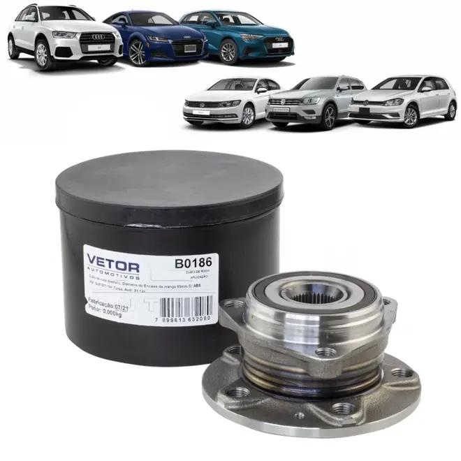 CUBO RODA DIAN AUDI/VW A3/Q3/S3/TT/GOLF/JETTA/TIGUAN/TAOS 1.0 12V TSI/1.4/2.0 16V TFSI/TSI