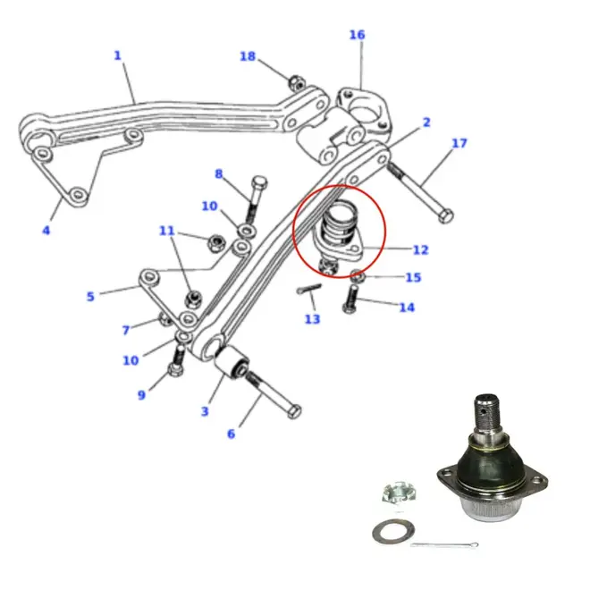 PIVO NIVELADOR BRAÃ‡O A EIXO TRAS LAND ROVER DEFENDER 90/110/130 1989 A 2010/DISCOVERY 1 1