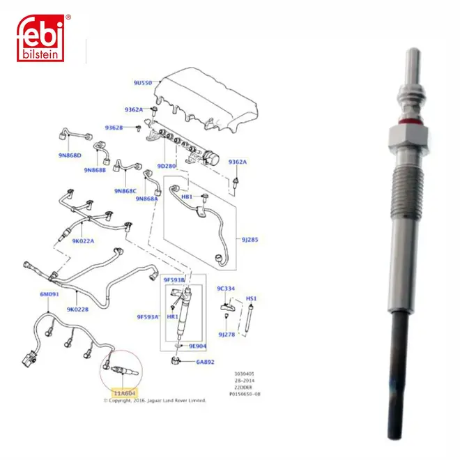 VELA AQUECEDOR LAND ROVER 2.2 16V SD4 2011 A 2018 LR022300/SKU2885