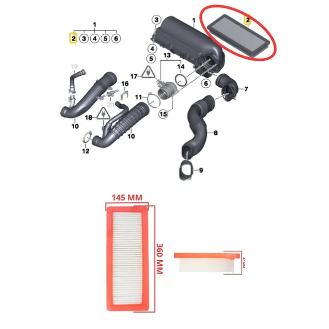 FILTRO AR  MINI COOPER S 1.6 16V TURBO 2007 A 2014 13717568728/SKU3047