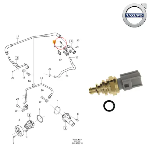SENSOR TEMPERATURA AGUA VOLVO 1.6/1.8/2.0 16V 2004 A 2015 31216653/SKU3109