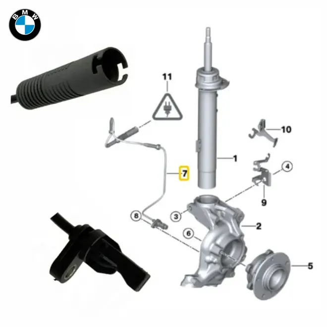 SENSOR FREIO ABS DIANTEIRO BMW 118I/120I/318I/320I 2.0 16V N46 2006 A 2013 34526762465/SKU