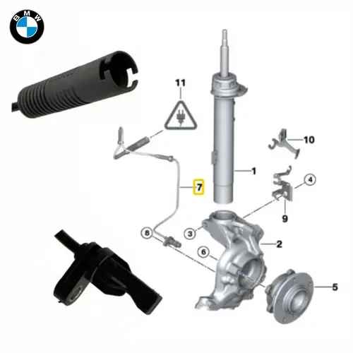 SENSOR FREIO ABS DIANTEIRO BMW 118I/120I/318I/320I 2.0 16V N46 2006 A 2013 34526762465/SKU