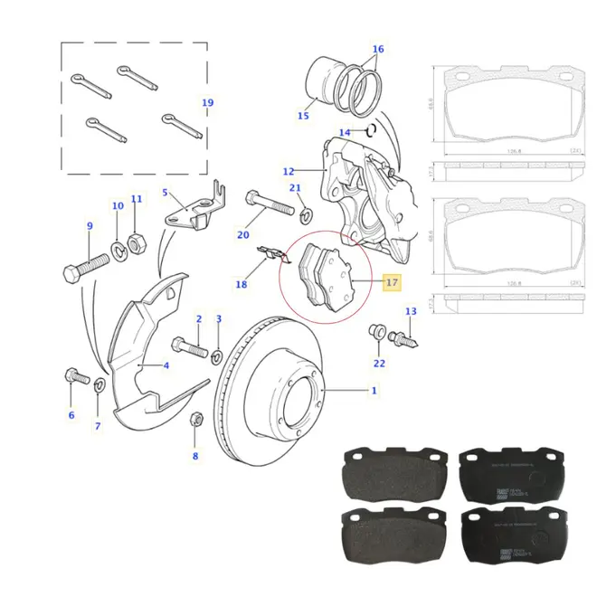 JG PASTILHA DIAN LAND ROVER DEFENDER 90/110 2.5 8V TDI 1995 A 2006 STC1275/SKU1499