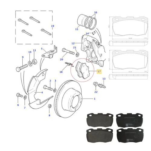 JG PASTILHA DIAN LAND ROVER DEFENDER 90/110 2.5 8V TDI 1995 A 2006 STC1275/SKU1499